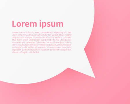 Speech bubble on pink background. Free space for text. Paper cut style. Vector illustration.のイラスト素材