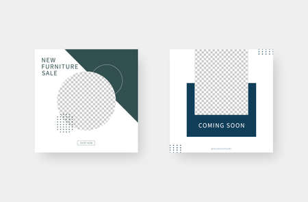 Minimalist fashion social media post. Trendy editable social media post template. Vector illustration.のイラスト素材