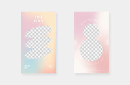 Minimalist fashion social media stories. Trendy editable social media stories template. Vector illustration.のイラスト素材