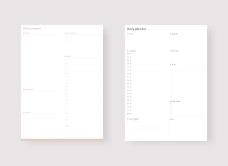 Daily planner template. Set of planner and to do list. Modern planner template set. Vector illustration.のイラスト素材