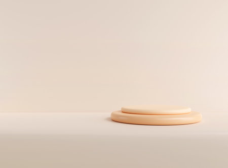 3D background scene with podium. Minimal product display mockup with geometric shape object. 3D rendering.の写真素材