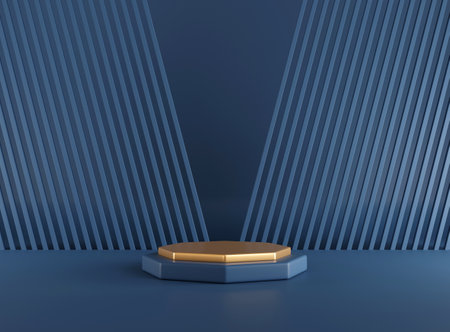 3D background scene with podium. Minimal product display mockup with geometric shape object. 3D rendering.の写真素材