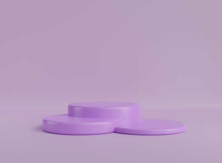 3D background scene with podium. Minimal product display mockup with geometric shape object. 3D rendering.の写真素材