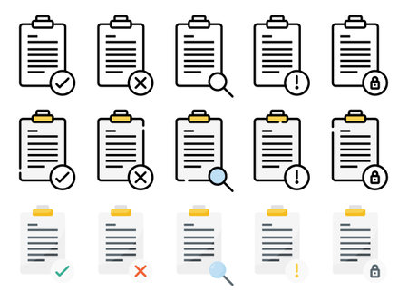Clipboard icon set. Vector illustration.のイラスト素材