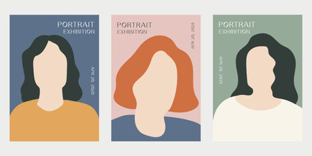 Event poster template design. Portrait poster design. Modern portrait illustration for poster,...
