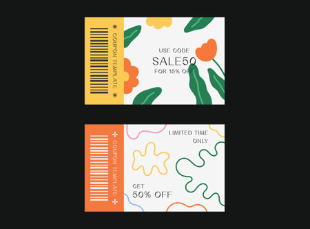 Sale coupon template. Discount coupon design illustration.のイラスト素材