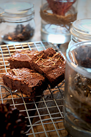 chocolate brownies cookiesの写真素材