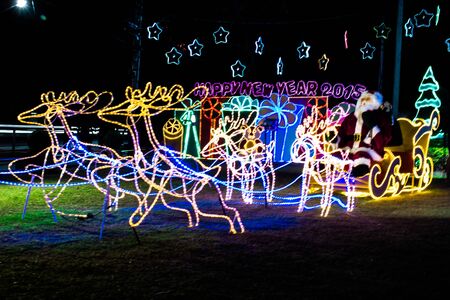 Santa and deerのeditorial素材