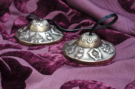 Close up of Tibetan Tingsha instrument