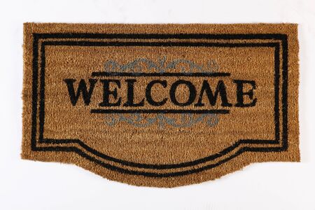 Door Mat: Welcome Door Mat isolated on a white backgroundの写真素材