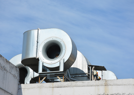 HVAC as Heating Ventilating Air Conditioning. AC-heater. Industrial air conditioning and ventilation...
