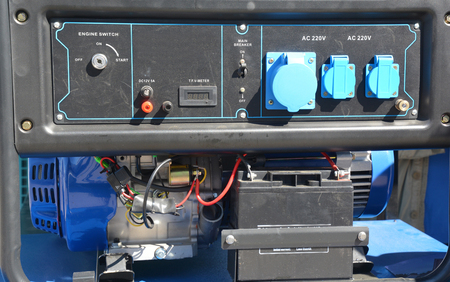Standby generator - outdoor power equipment. Portable generator standby generator control panel