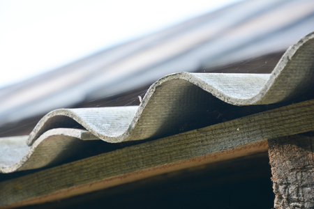 Asbestos roof sheets connection.の写真素材