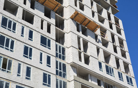 Economic development of the construction industry concept. House construction site as a concept of...