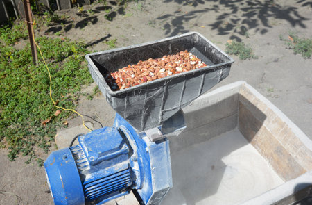 An electric mill that grinds beans.の写真素材