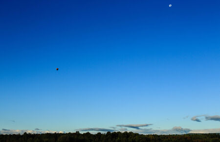 Hot Air Balloon background blue sky and The Moon