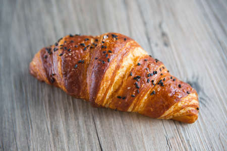 Fresh Croissants on tableの写真素材