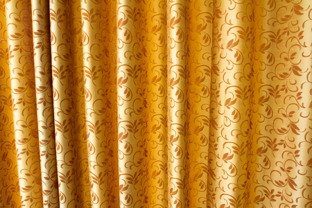 Golden stage curtain in classic styleの写真素材
