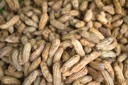 Many peanuts in shells, one upon the other.