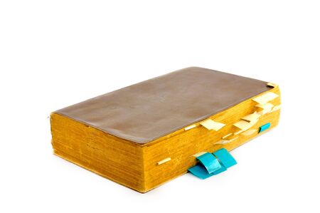 Old book isolated on a white background の写真素材