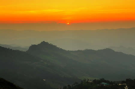 sunset in the mountains の写真素材