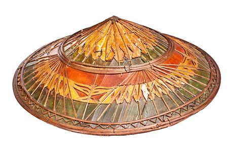 Asian conical hat isolated on white backgroundの写真素材