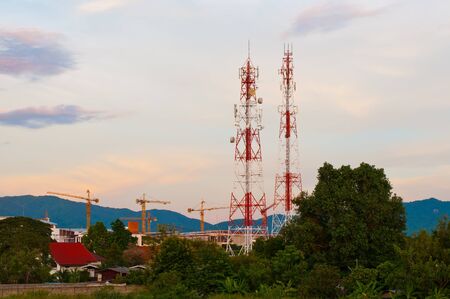 Stanchion Phone tower signals の写真素材