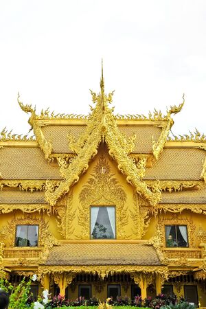 Golden hall at white temple  Wat Rong Khun, Chiangrai, Thailand  の写真素材