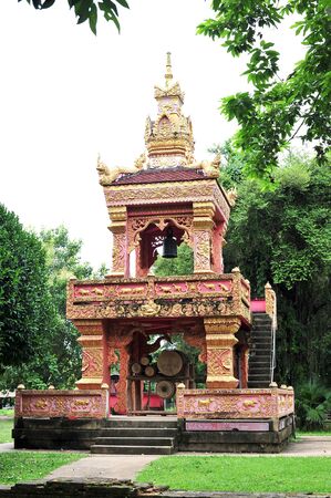 Belfry in jedeeloung temple, chiangsan, Chiangrai, Thailand.の写真素材