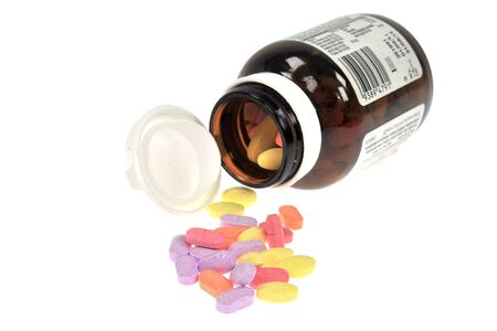pills on white backgroundの写真素材