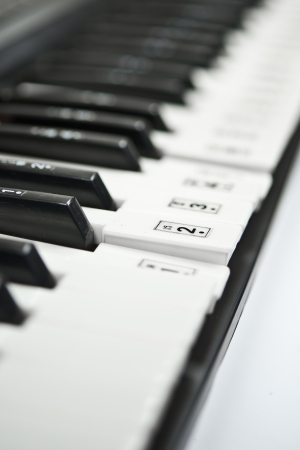 piano keys closeupの写真素材