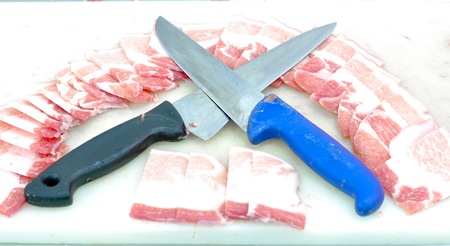 slides of baconの写真素材