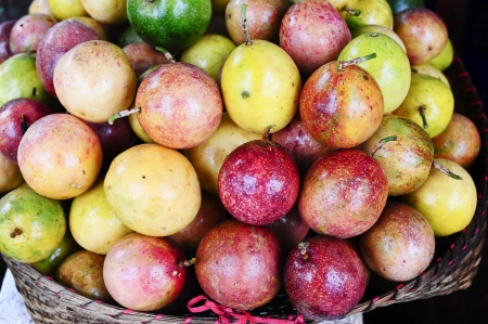 Open air fruit market in the villageの写真素材