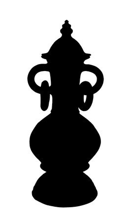 silhouette Antique clay jar on a white background isolatedの写真素材