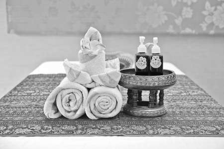 Towel folded in spaの写真素材