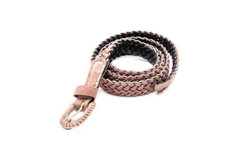 close up woman belt isolated on white backgroundの写真素材