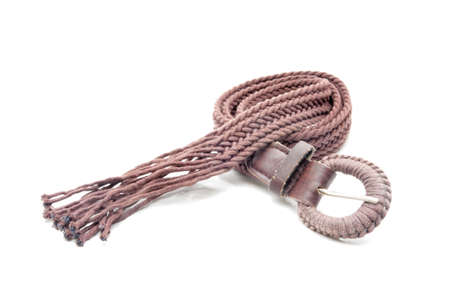 close up woman belt isolated on white backgroundの写真素材