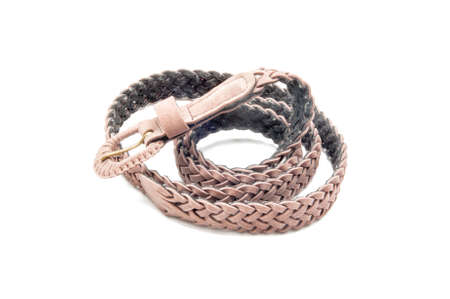 close up woman belt isolated on white backgroundの写真素材