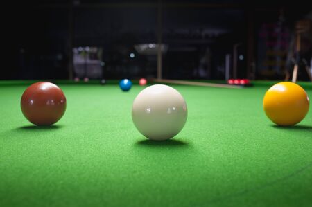 snooker ball on green surface table