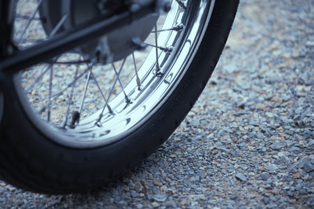 the vintage motorcycle details closeup, retro styleの写真素材