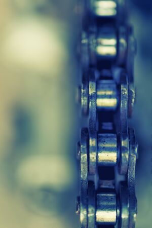 closeup shot of dirty motorbike chain.の写真素材