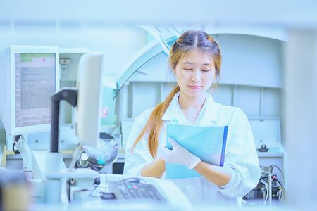 asia women working in laborytory at hospital