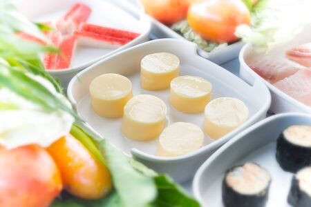 tofu, set of food suki is japanese food in restaurants, soup, thai styleの写真素材