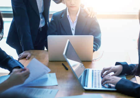 young Business People Meeting Corporate Success Brainstorming Teamwork Conceptの写真素材