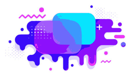 Bright and dynamic abstract vector design featuring colorful shapes and a fluid background, ideal for modern branding and creative projects.のイラスト素材
