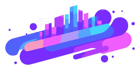 This abstract vector illustration features vibrant colors and smooth gradients, ideal for backgrounds or modern design projects. Perfect for creative artwork.のイラスト素材