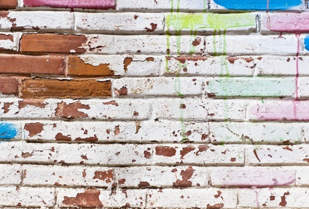 Old wall fill of graffiti