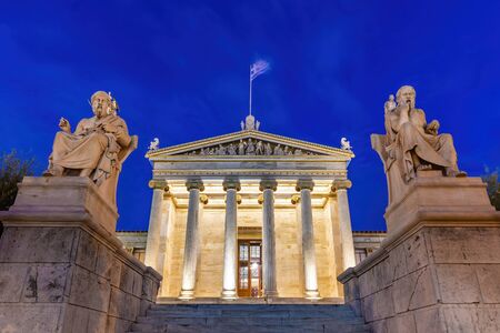 The Neoclassical building of the Academy of Athens in Greeceの写真素材