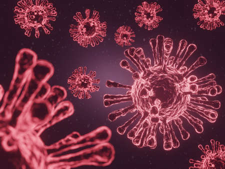 Virus. Abstract vector 3D render on background.の写真素材