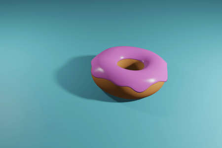 Glazed donut or doughnut 3d renderingの写真素材